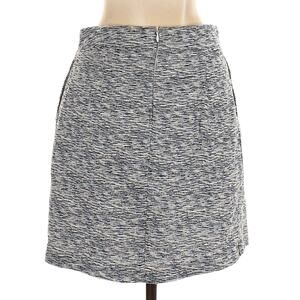 Zara Basic Skirt Blue White Printed Mini Career Casual Women's XS Pockets Pleat